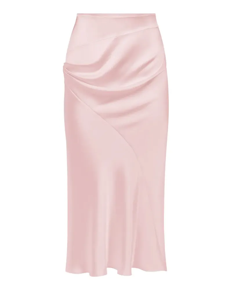 Nina Ricci asymmetrical draped midi skirt - Rosa Rosa