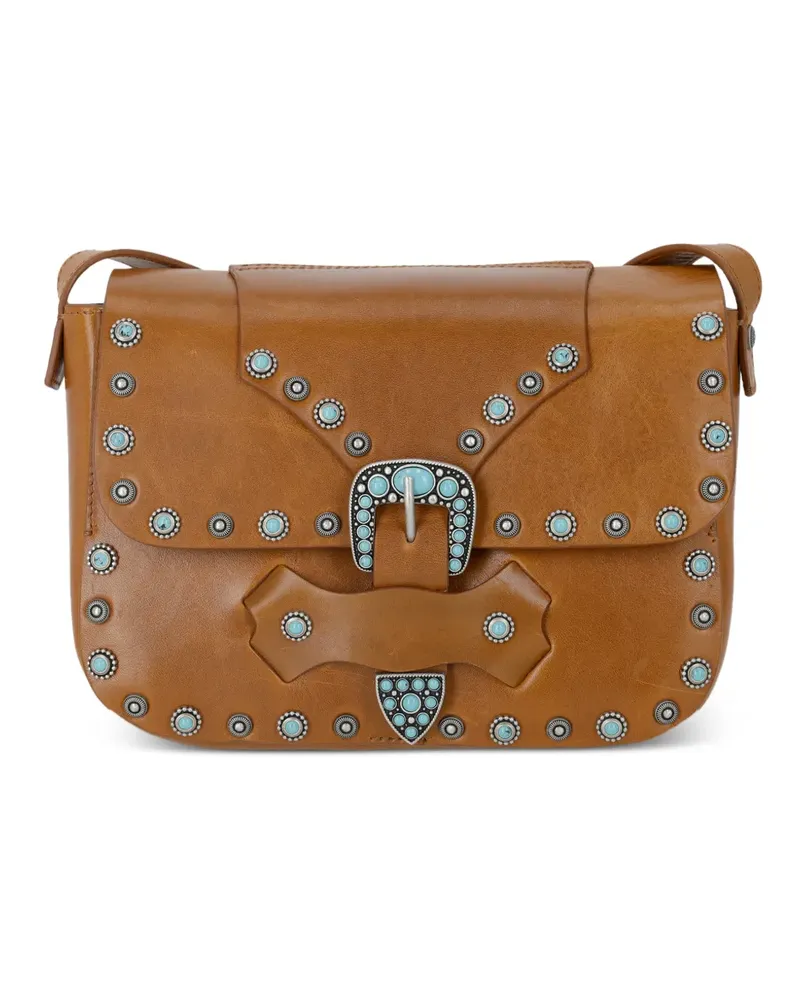 Fortela Kaya leather shoulder bag - Braun Braun