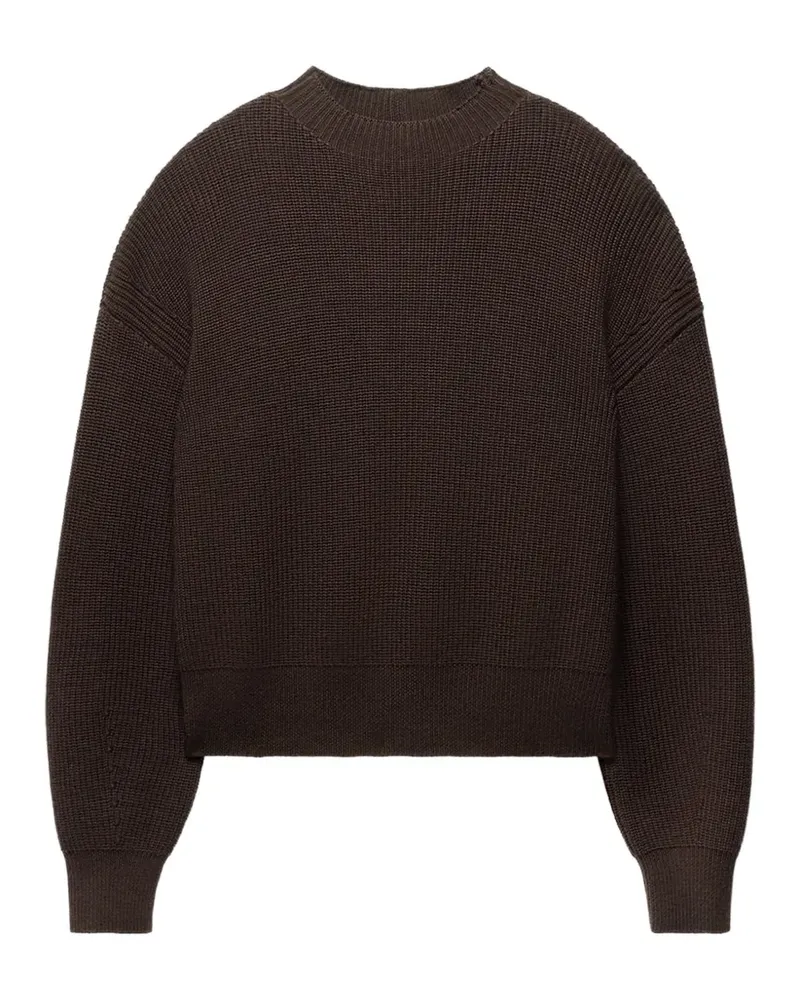 Another Tomorrow ribbed-knit crew-neck sweater - Braun Braun