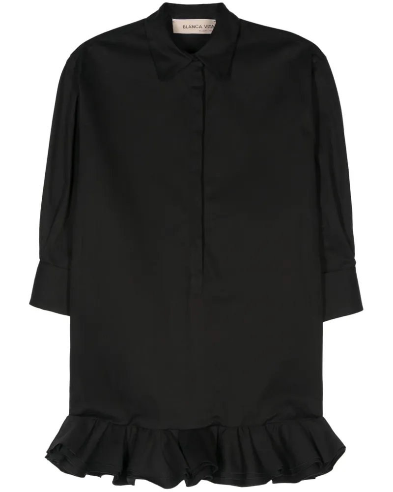 Blanca Kleid mit Rüschendetail - Schwarz Schwarz