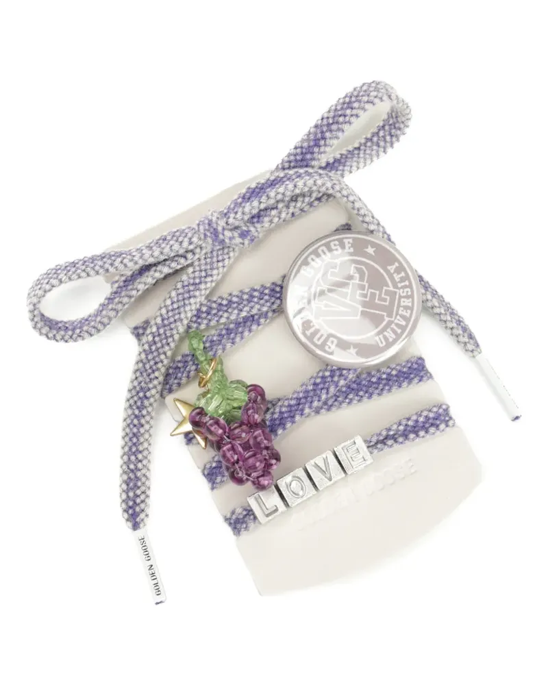 Golden Goose Perlenverzierte Schnürsenkel mit Traubenmotiv - Violett Violett