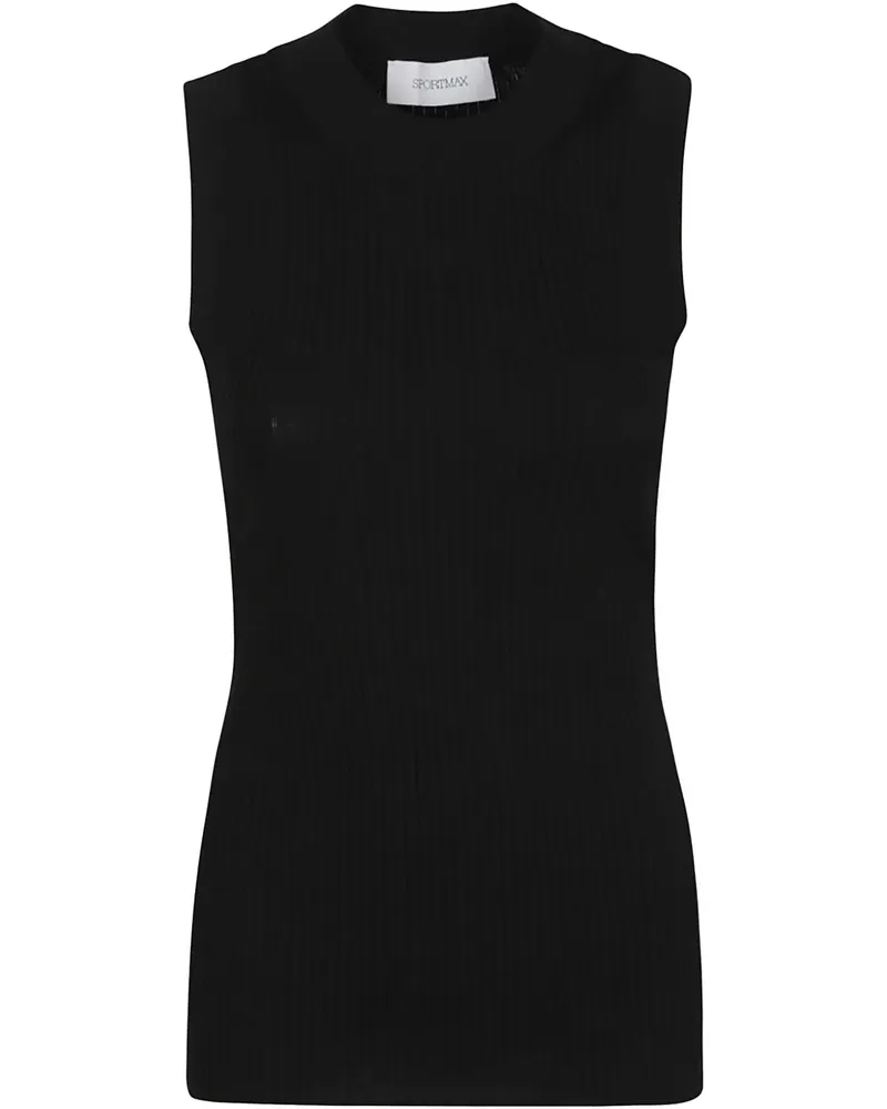 SPORTMAX Jersey-Langarmshirt - Schwarz Schwarz