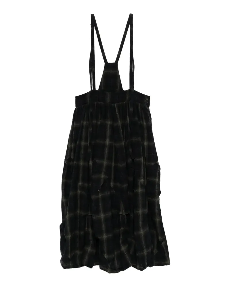 Yohji Yamamoto plaid button skirt - Schwarz Schwarz