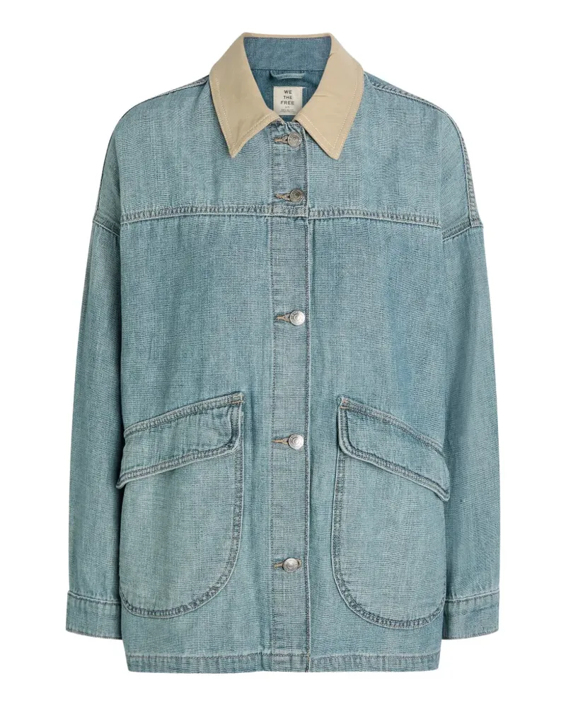 Free People We The Free Lemon contrast-collar denim jacket - Blau Blau