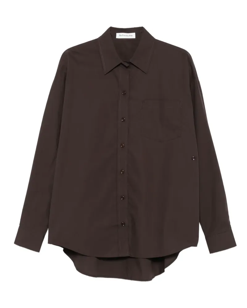 FRANKIE Shop Button-down-Hemd mit Brusttasche - Braun Braun