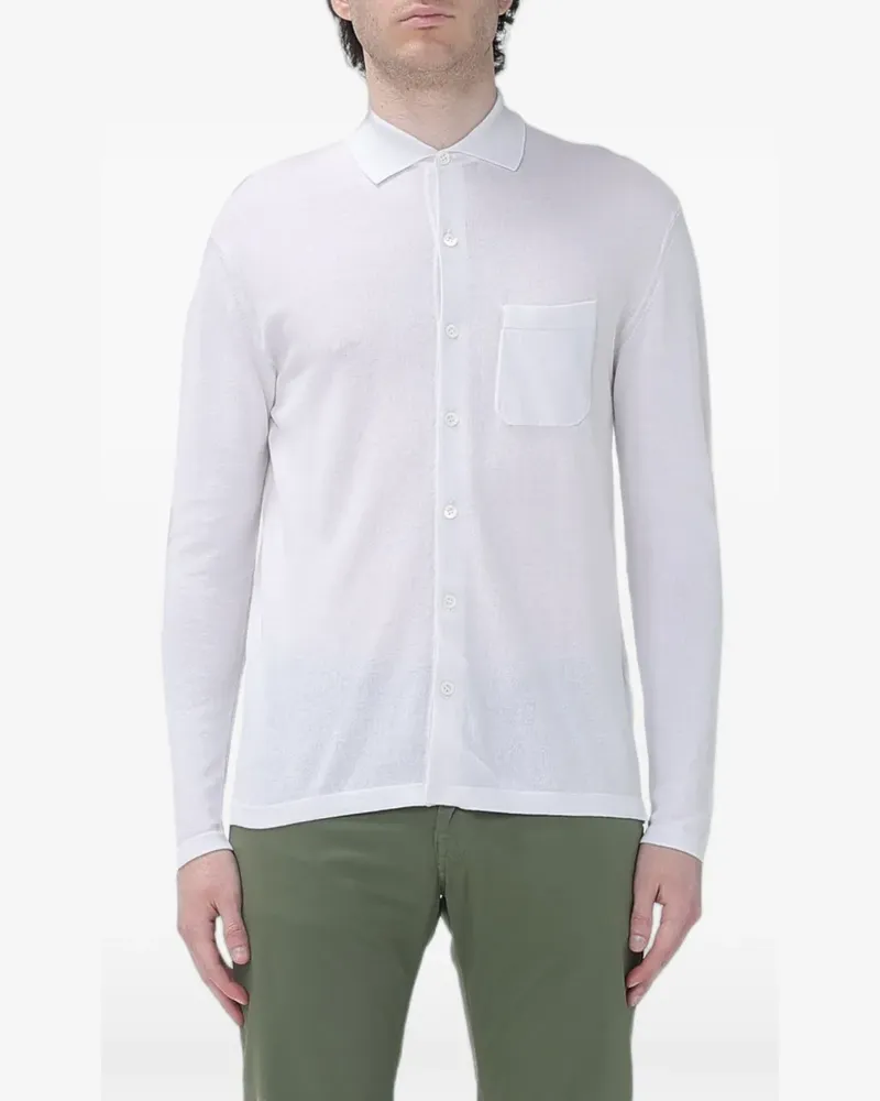 Brooksfield button-up chest-pocket cardigan - Weiß Weiß
