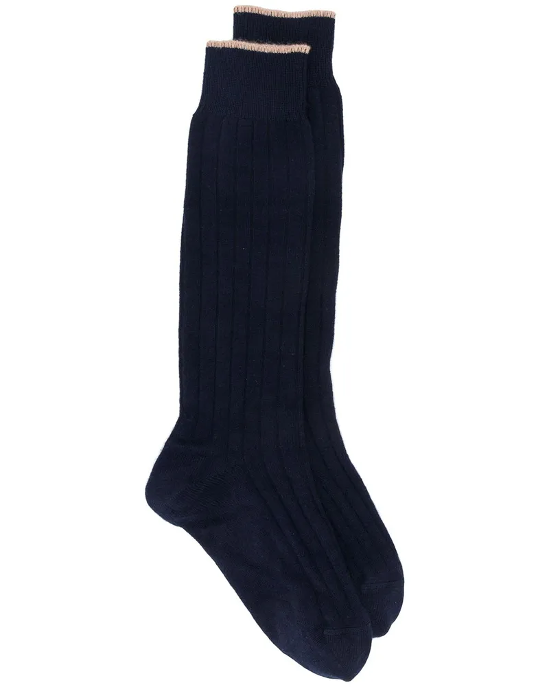 Brunello Cucinelli Gerippte Socken - Blau Blau