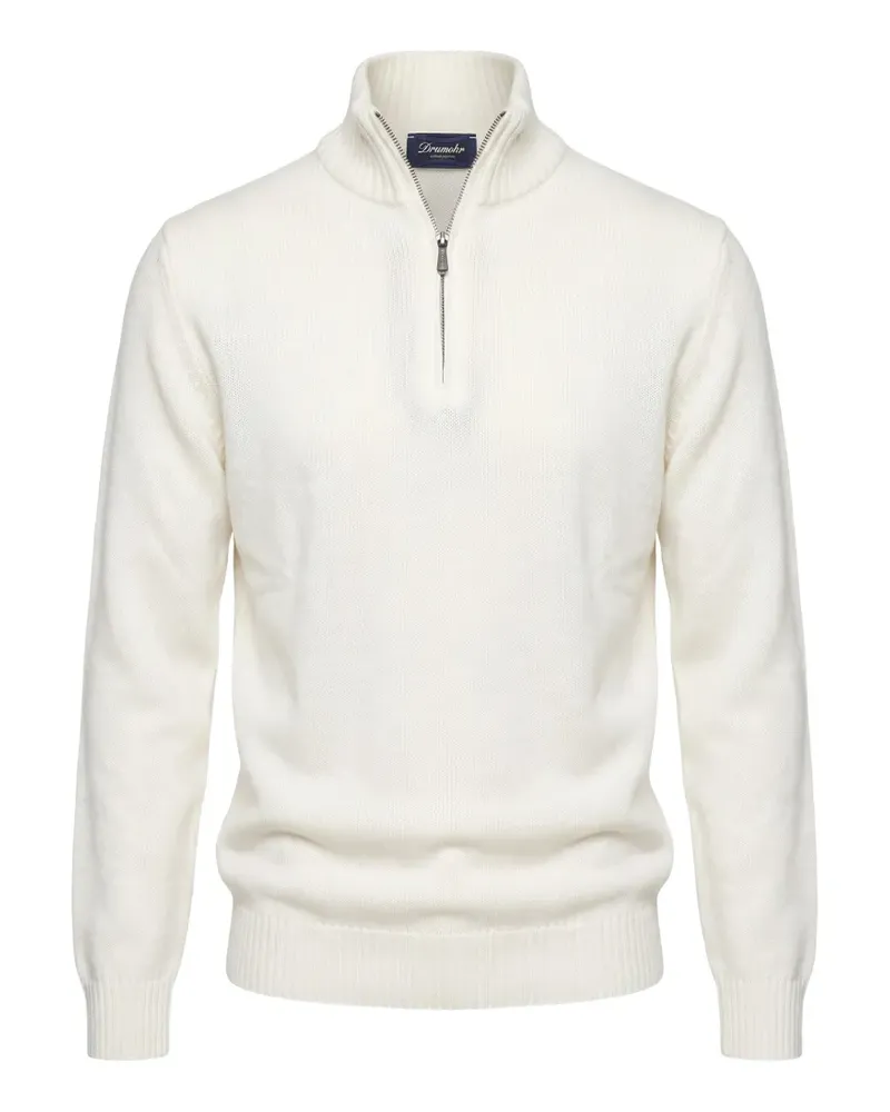 Drumohr  Biscottino Pullover mit kurzem Reißverschluss - Nude Nude