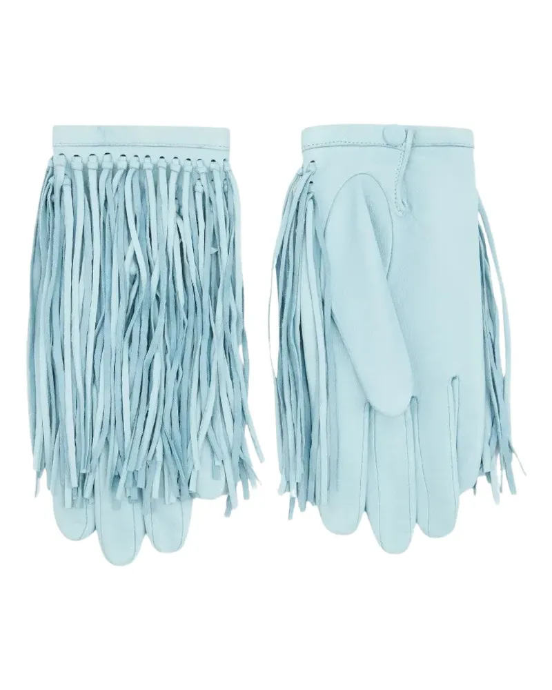 Carven Handschuhe mit Fransen - Blau Blau