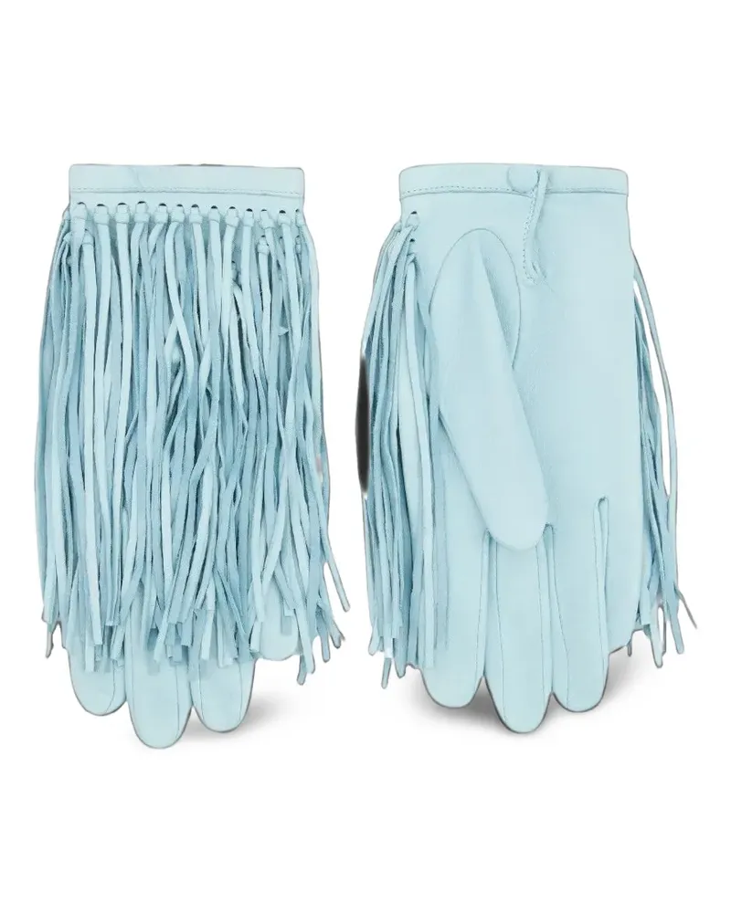Carven fringed leather gloves - Blau Blau