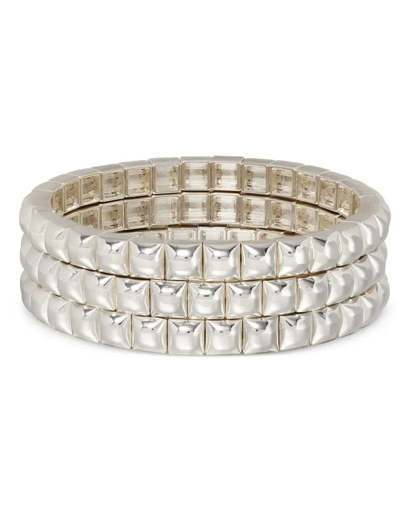 Roxanne Assoulin Mini Square Stud Armbänder (3er-Set) - Silber Silber