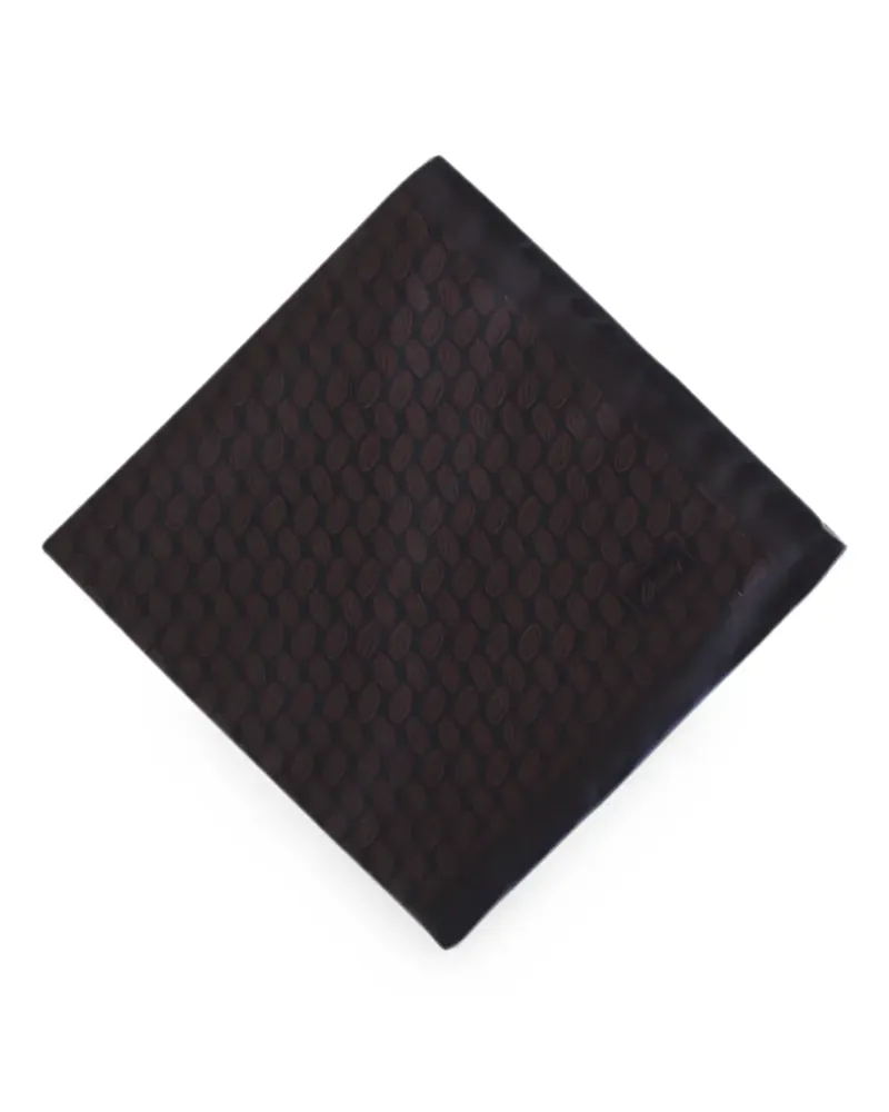 Brioni Geometrisch gemustertes Einstecktuch - Braun Braun