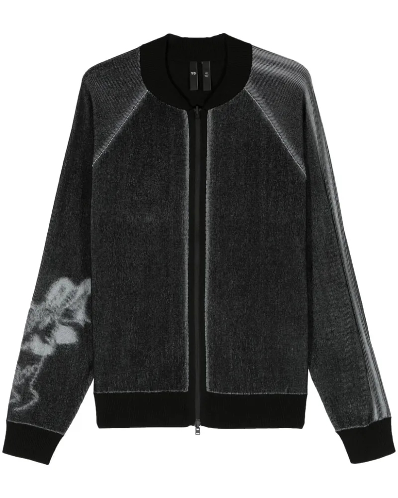 Y-3 Gerippter GFX Cardigan - Schwarz Schwarz