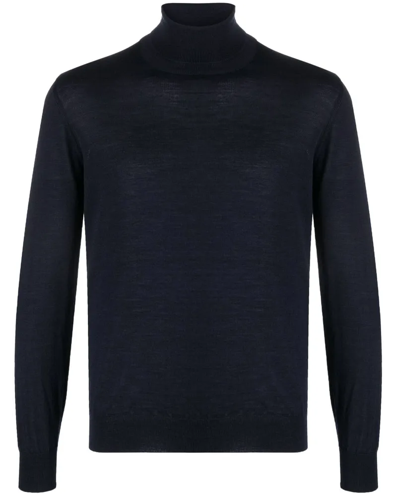 Tagliatore Fein gestrickter Rollkragenpullover - Blau Blau