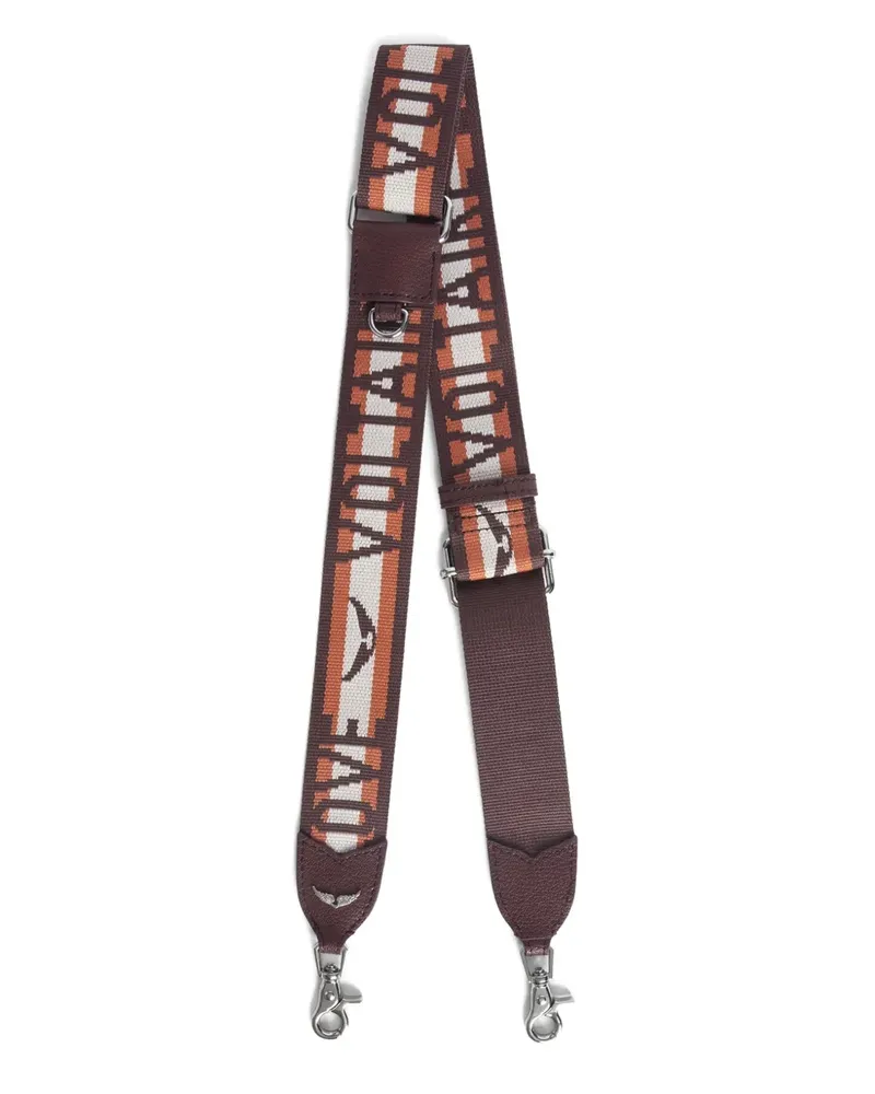 Zadig & Voltaire Schulterriemen mit Logo-Print - Braun Braun