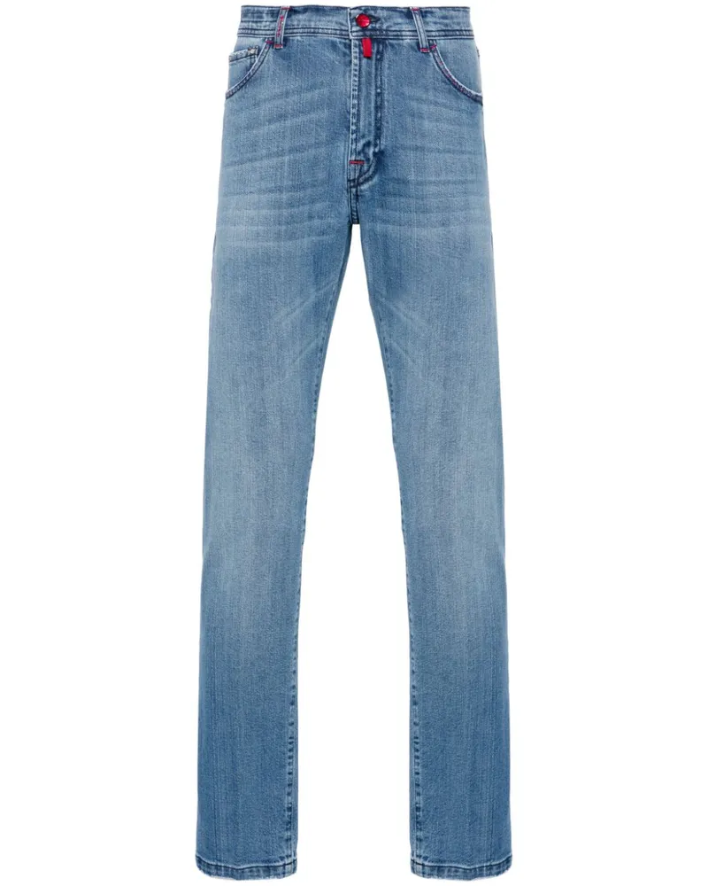 Kiton Halbhohe Straight-Leg-Jeans Blau