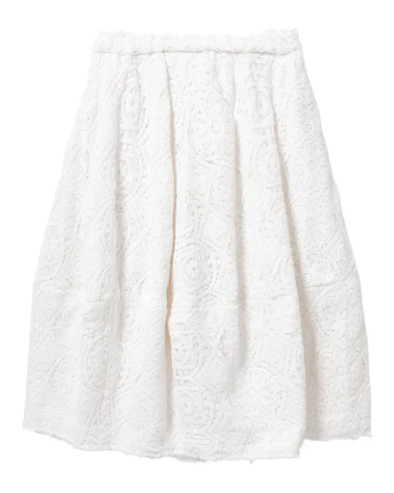 Comme des Garçons lace-patterned pleated midi skirt - Weiß Weiß