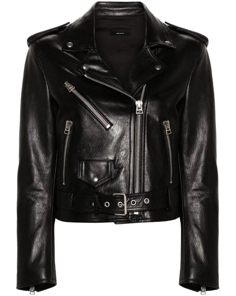 Tom Ford Bikerjacke mit Reißverschluss - Schwarz Schwarz
