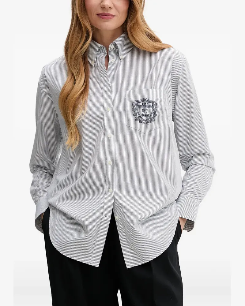 Gant striped embroidered shirt - Weiß Weiß
