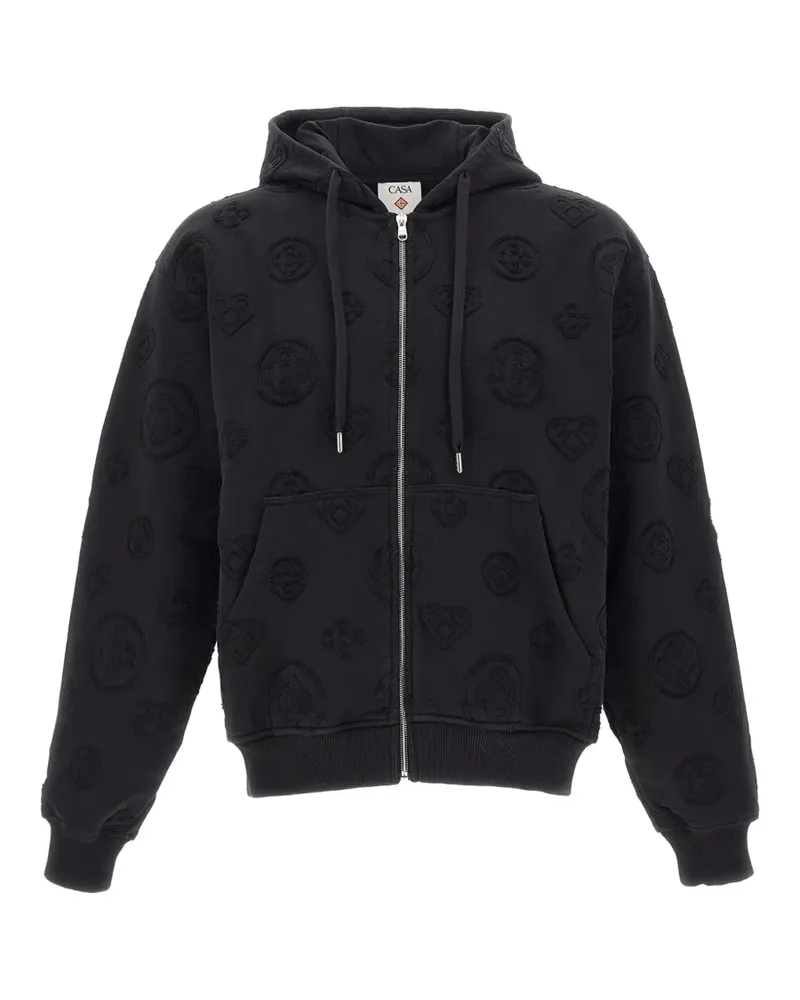 Casablanca Paris Monogram zip-up hoodie - Schwarz Schwarz