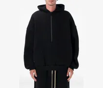 Athletics Hoodie mit kurzem Reißverschluss - Schwarz