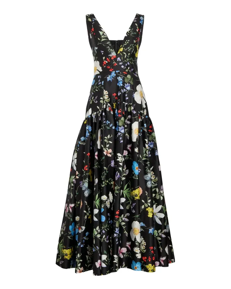 Alice + Olivia Lila floral-print maxi dress - Schwarz Schwarz