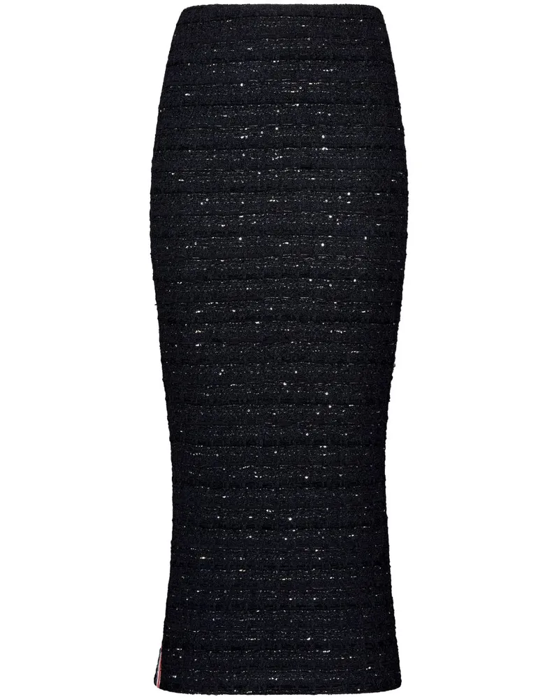 Thom Browne Tweed-Bleistiftrock - Schwarz Schwarz