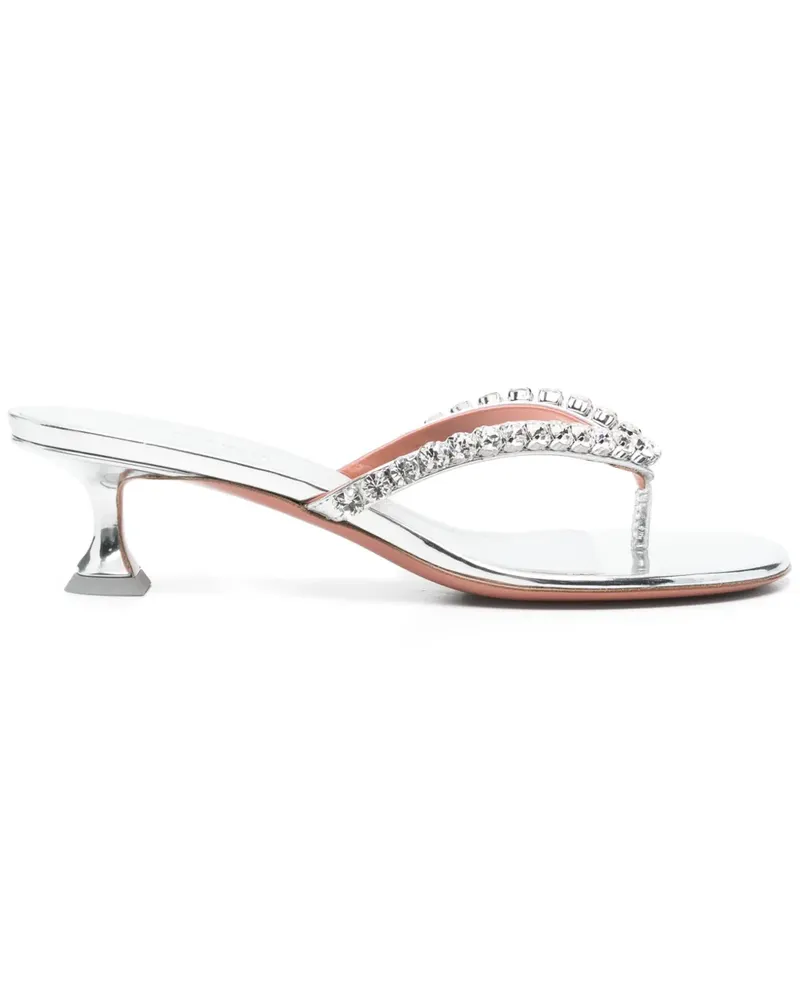 Amina Muaddi Sandalen mit Kristallen 40mm - Silber Silber