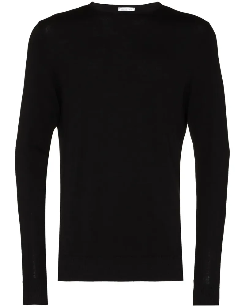 Sunspel Pullover mit Rundhalsausschnitt - Schwarz Schwarz