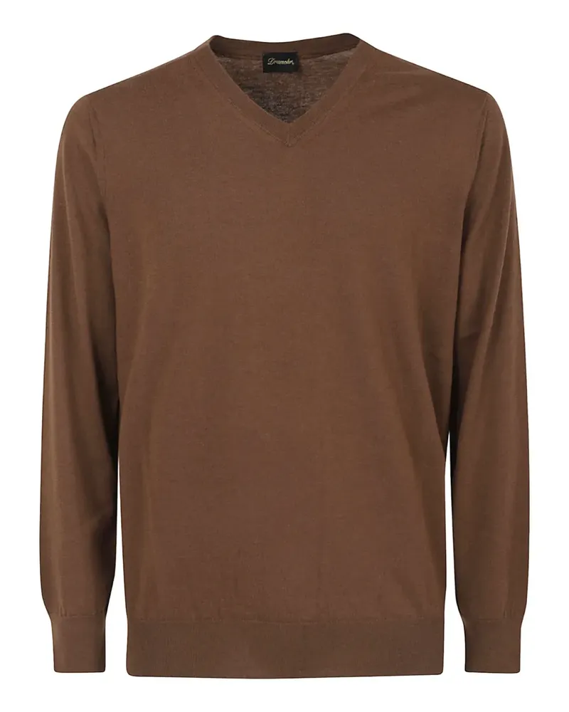 Drumohr  Pullover mit V-Ausschnitt - Braun Braun