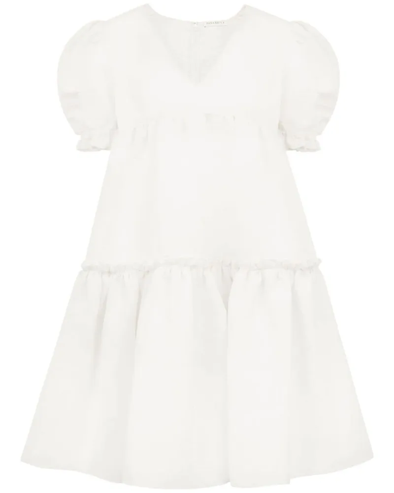 Nina Ricci Gerüschtes Taft-Minikleid Weiß