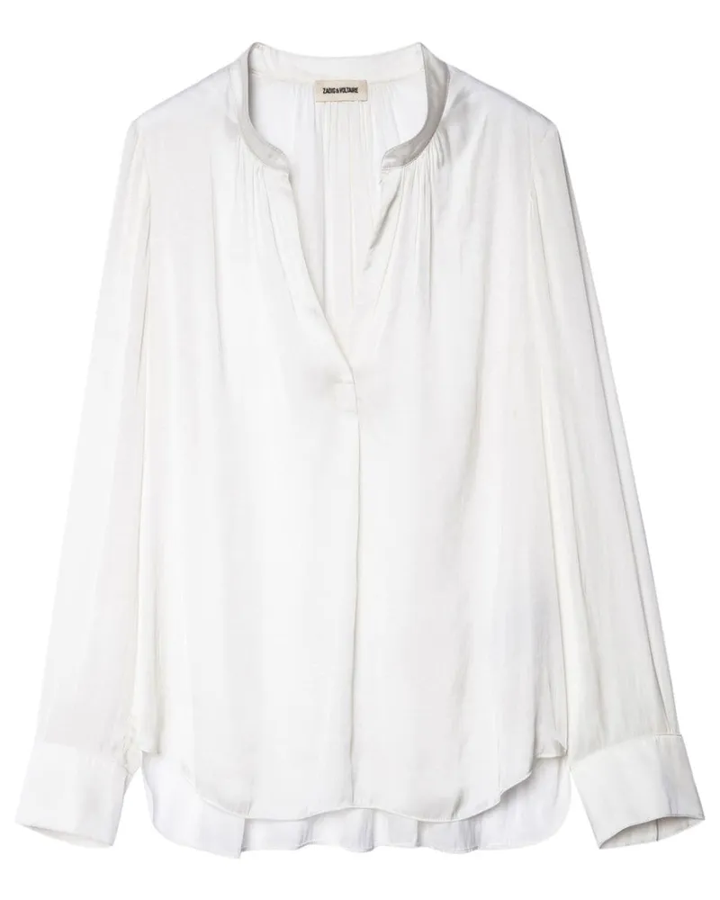 Zadig & Voltaire Geraffte Bluse aus Satin - Weiß Weiß