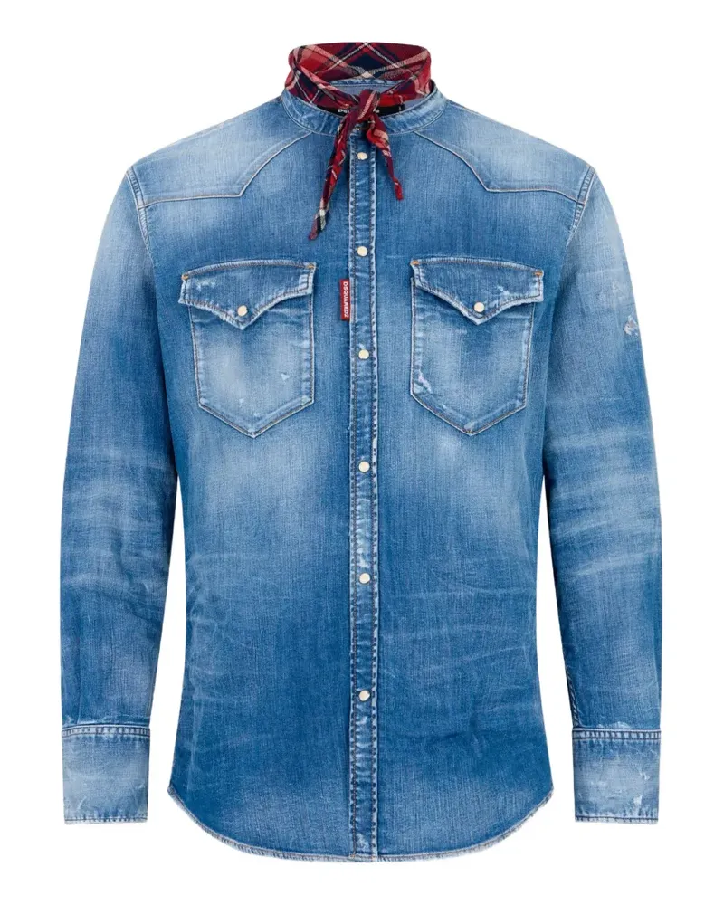Dsquared2 Kanadisches Hemd mit mittlerer Waschung - Blau Blau