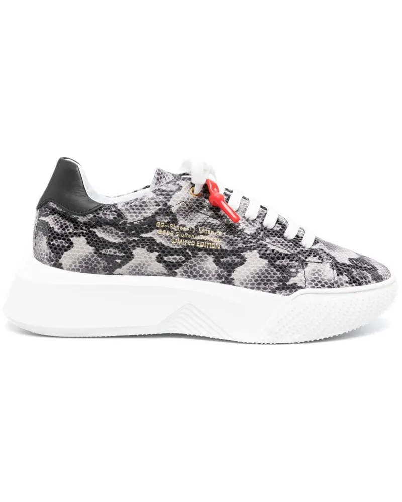 Giuliano Galiano Nemesis Sneakers mit Python-Effekt - Schwarz Schwarz