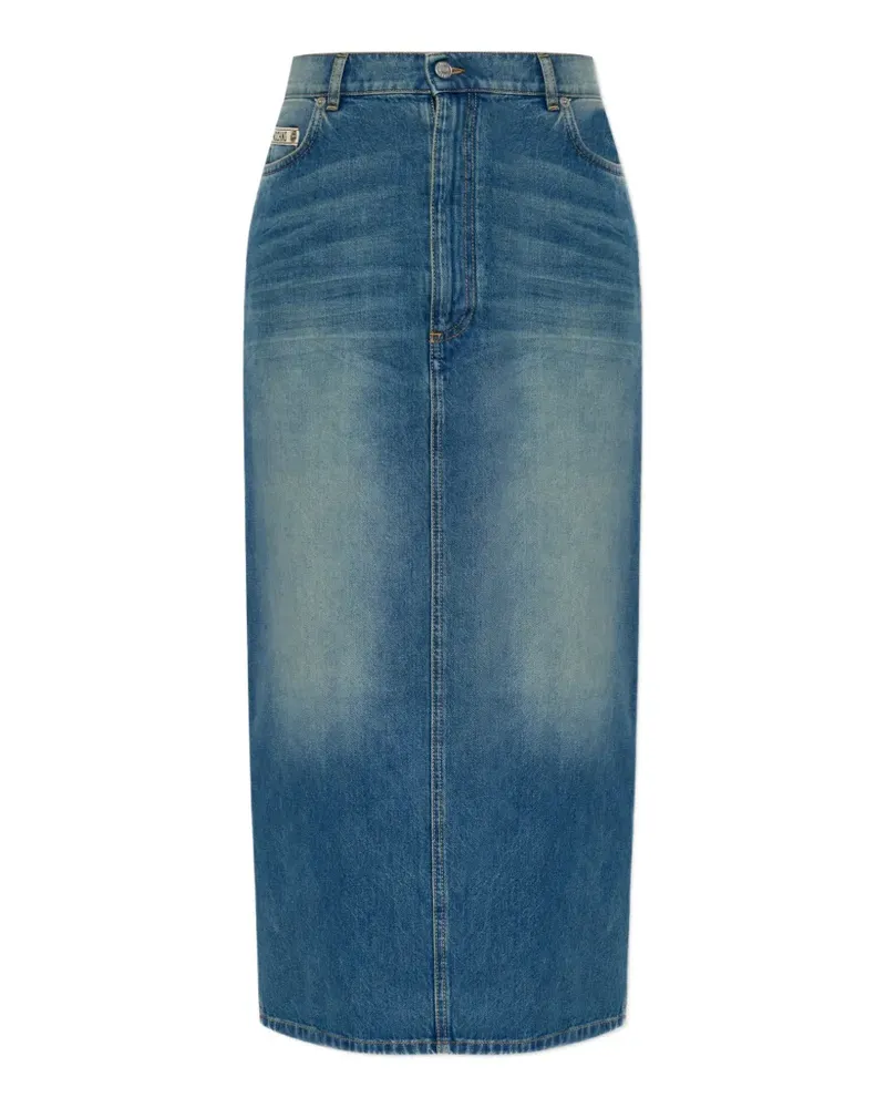 Moschino logo-label midi skirt - Blau Blau