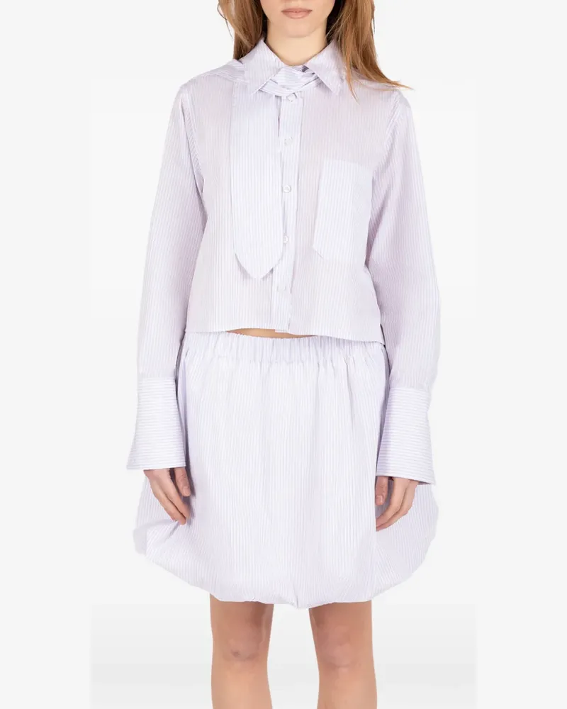 Société Anonyme striped bow-detail shirt - Weiß Weiß