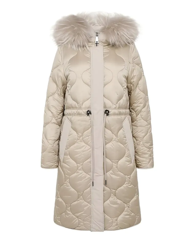 Betty Barclay quilted faux-fur trim coat - Nude Nude