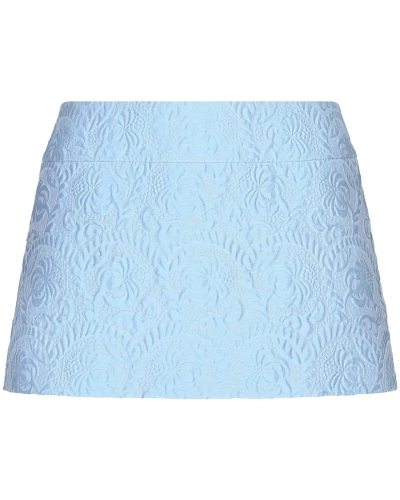 Dolce & Gabbana Schmaler Brokat-Minirock - Blau Blau