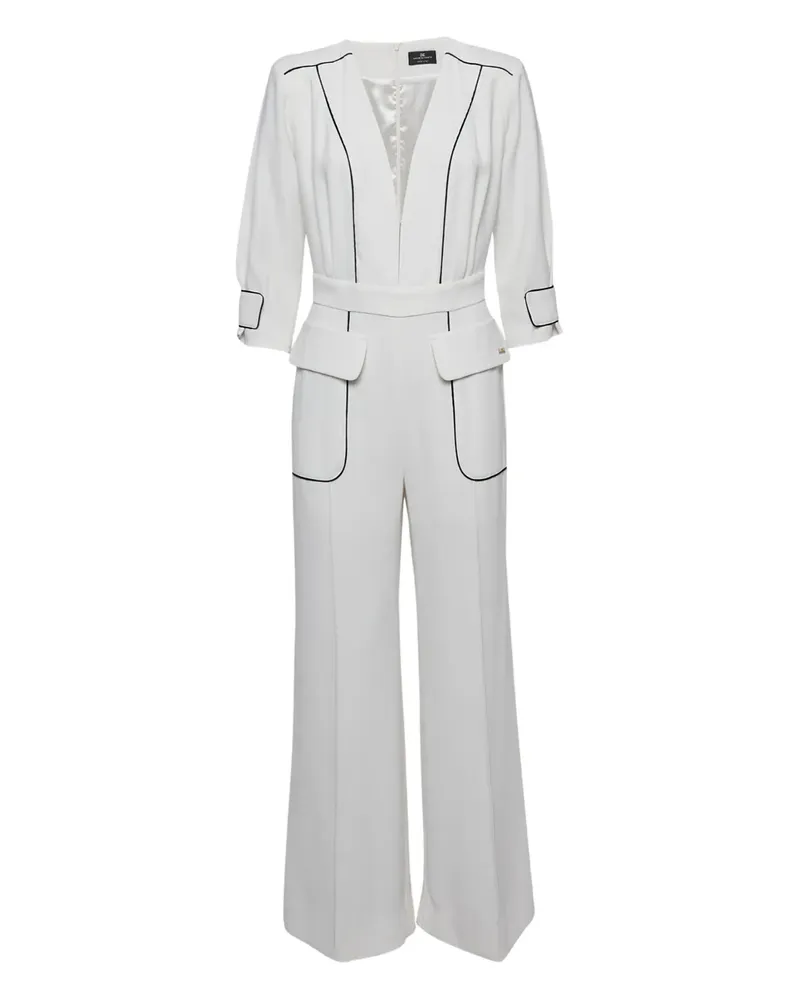 Elisabetta Franchi Jumpsuit mit Kontrastdetails - Weiß Weiß