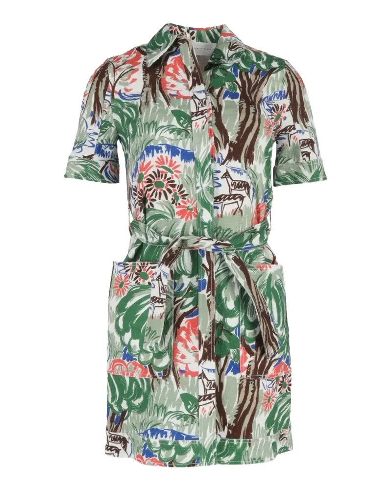 Victoria Beckham Kleid mit Knöpfen und Print - Grün Grün