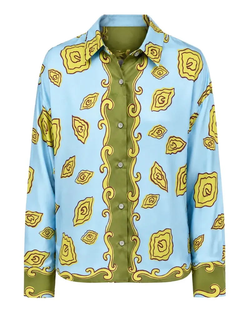 ODEEH Oysters button-down silk shirt - Blau Blau