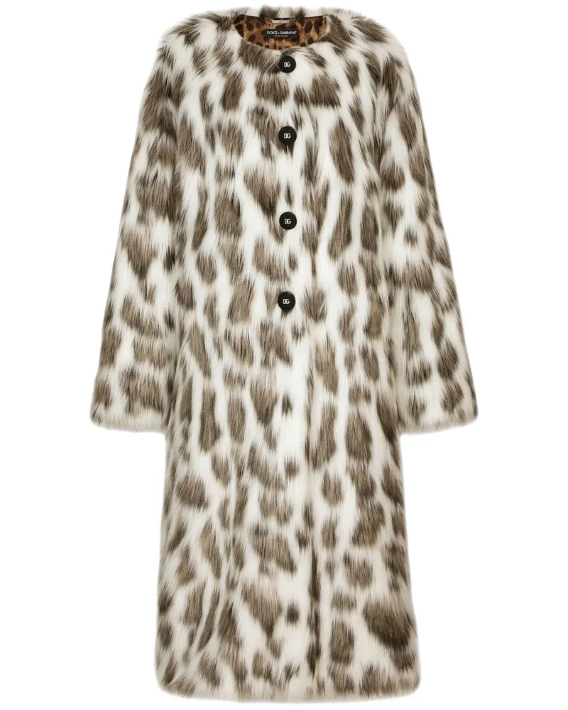 Dolce & Gabbana Mantel mit Leoparden-Print - Weiß Weiß