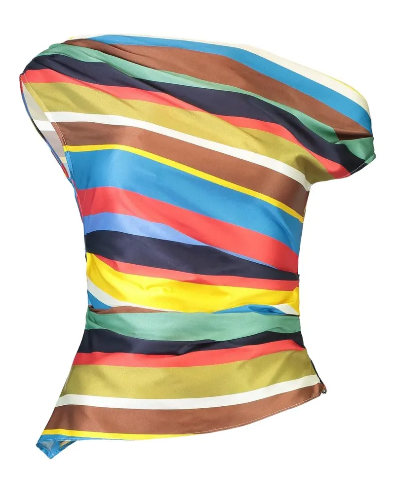 STAUD stripe one-shoulder top - Blau Blau