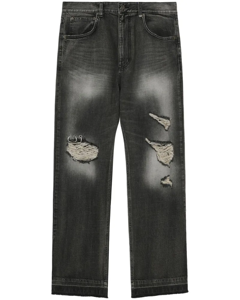 WE 11 DONE Jeans mit Logo-Patch - Schwarz Schwarz
