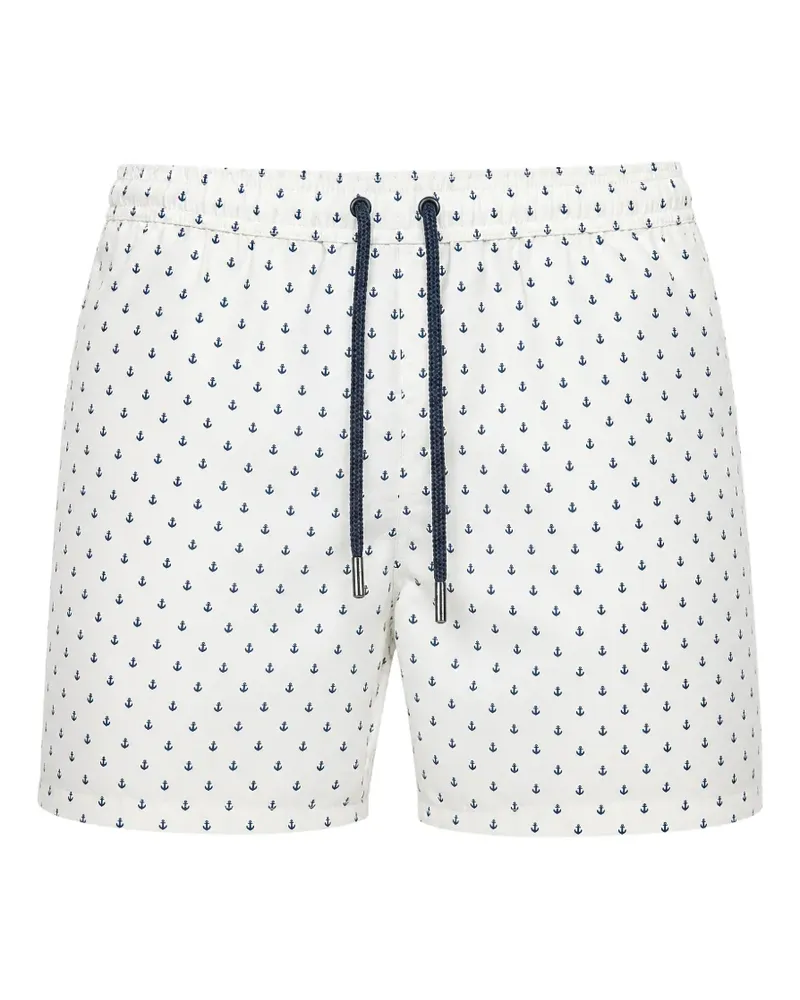 MC2 Saint Barth Lighting anchor-print drawstring swim shorts - Weiß Weiß