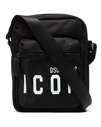 Dsquared2 Kuriertasche mit "Icon"-Print Schwarz