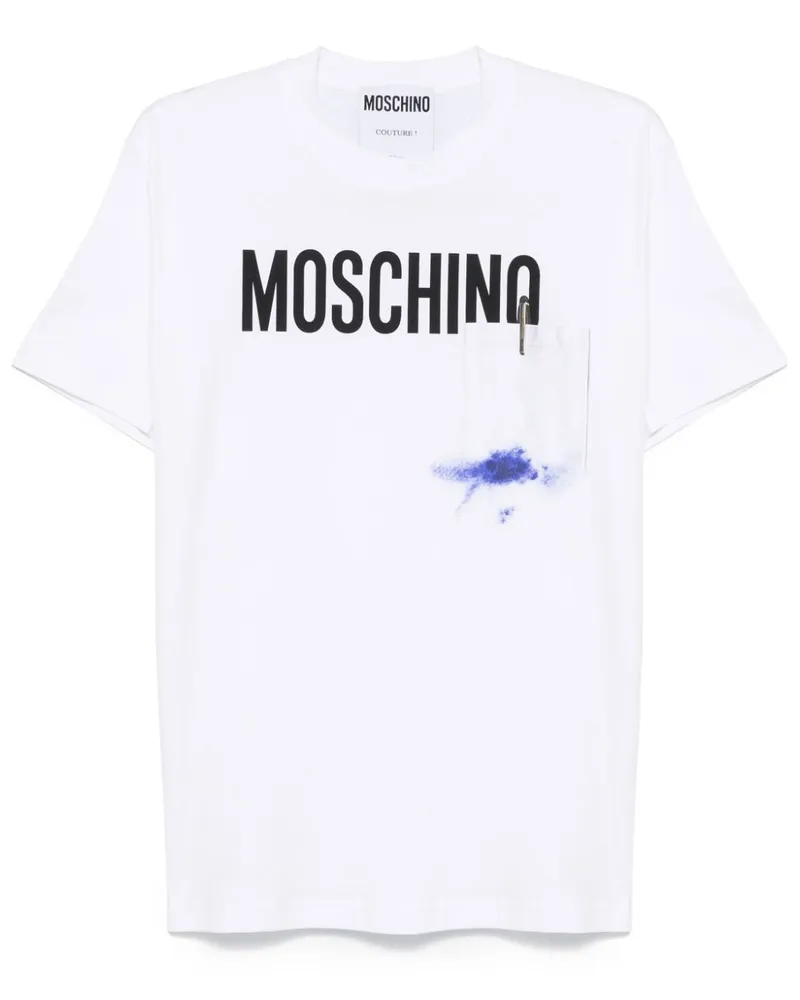 Moschino T-Shirt mit Logo-Print - Weiß Weiß