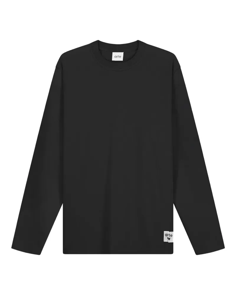 Arte Antwerp label-patch long-sleeve T-shirt - Schwarz Schwarz