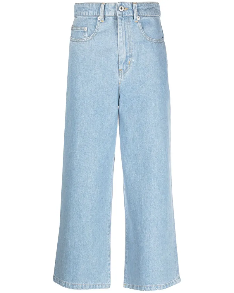 Kenzo Weite Cropped-Jeans - Blau Blau