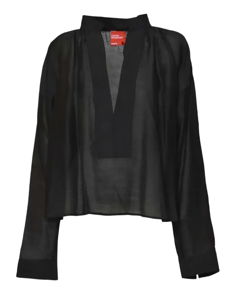..,merci Bluse mit V-Ausschnitt - Schwarz Schwarz